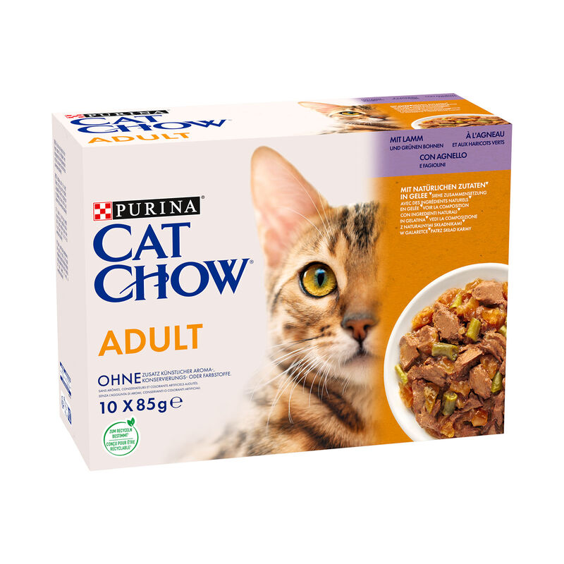 Cat Chow Cat Adult Agnello e fagiolini 85grx10pz