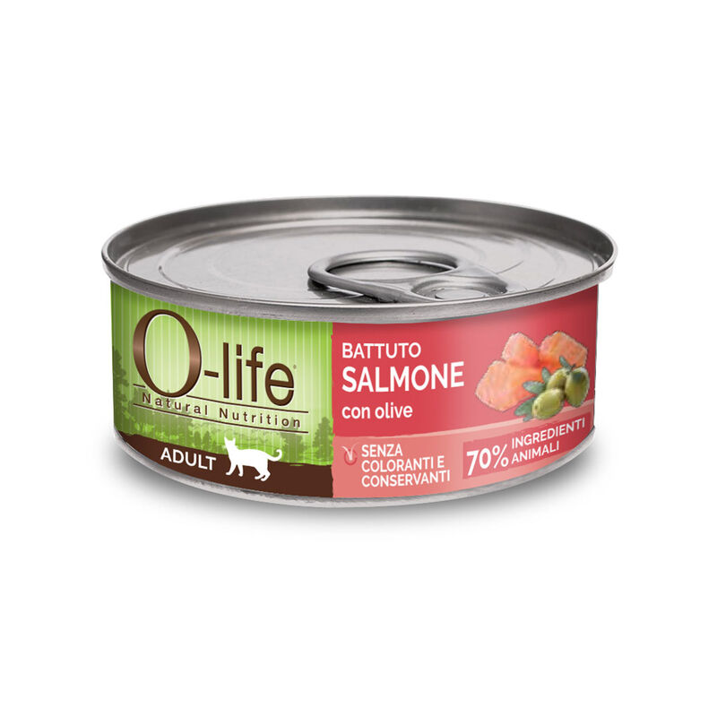 O-life Cat Adult Battuto Salmone e Olive 70gr