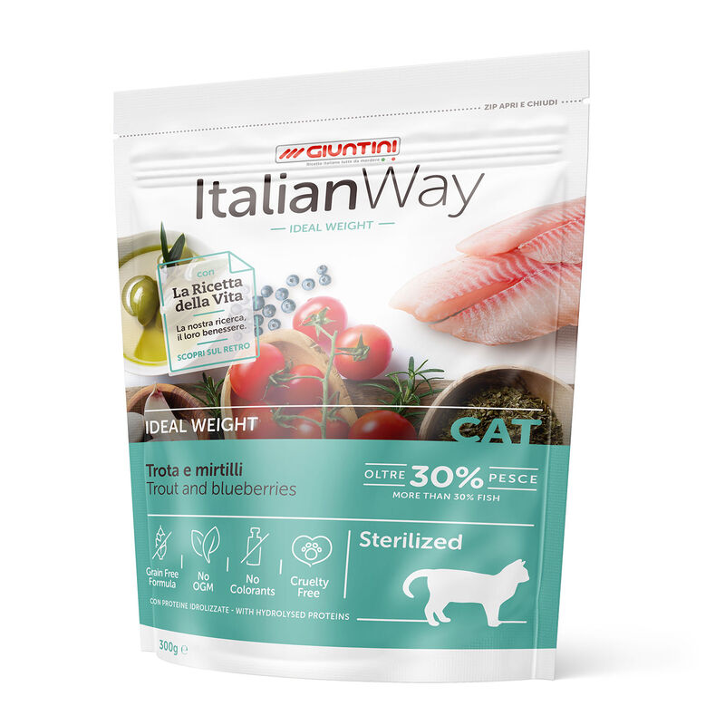 Italianway Cat Adult Sterilised Ideal Wieight Trota e Mirtillo 300 gr