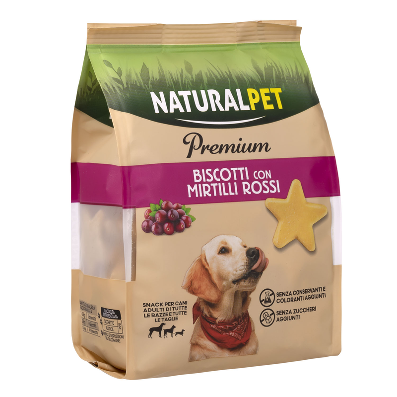 Naturalpet Premium Dog Adult Biscotti con Mirtilli rossi 300gr