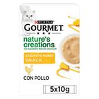 Gourmet Nature's Creations Snack per gatti Exquisite Puree Pollo e Zucca 5 x 10 gr