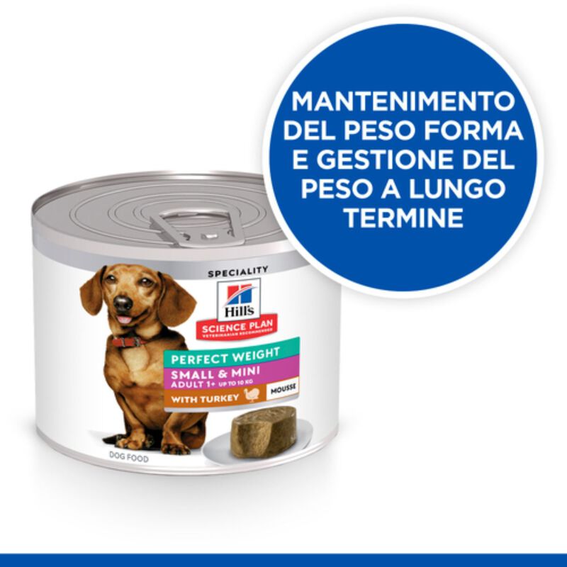 Hill's Science Plan Perfect Weight Dog Adult Small & Mini Mousse tacchino 200 gr