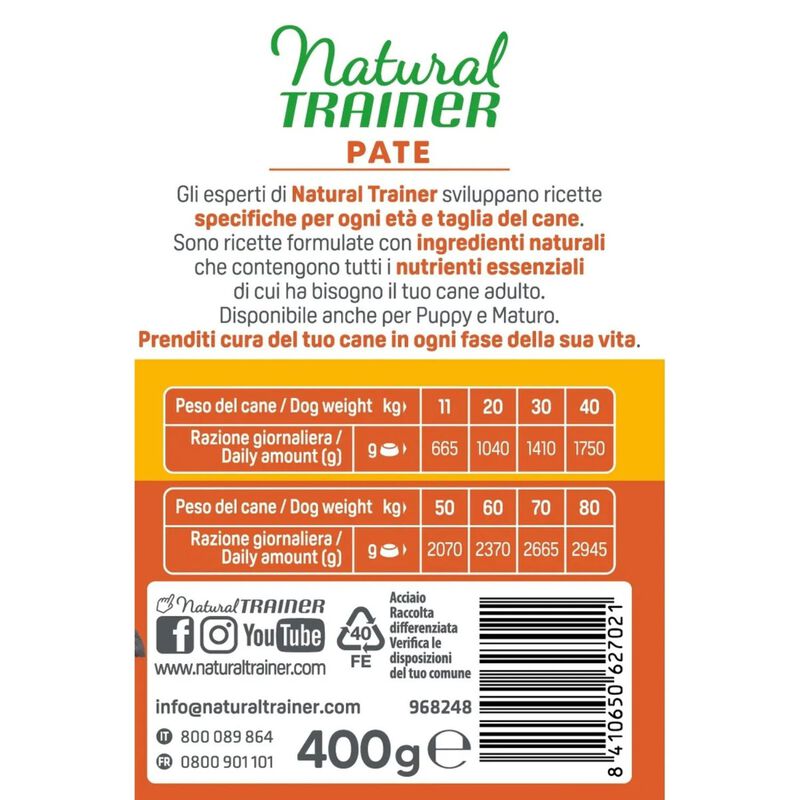 Natural Trainer Dog Medium/Maxi al Pollo 400 gr