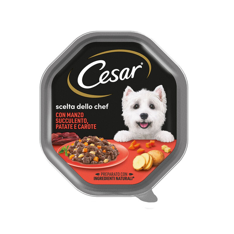 Cesar Dog Scelta dello Chef con Manzo Succulento, Patate e Carote 150 gr