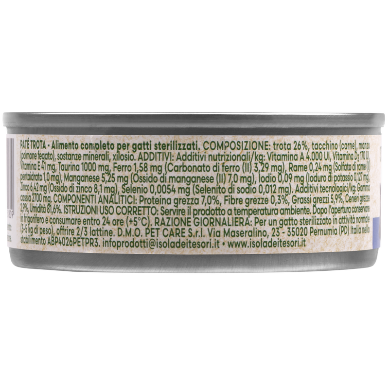 Naturalpet Cat Sterilised Paté alla trota 85gr