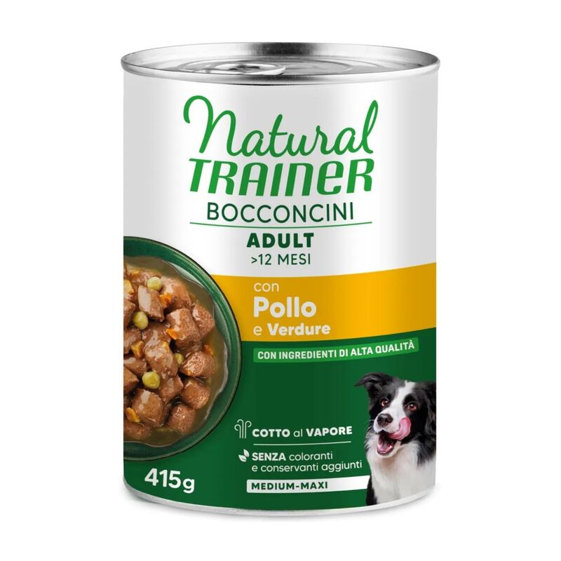 Natural Trainer Dog Adult Medium/Maxi Bocconcini di pollo 415 gr