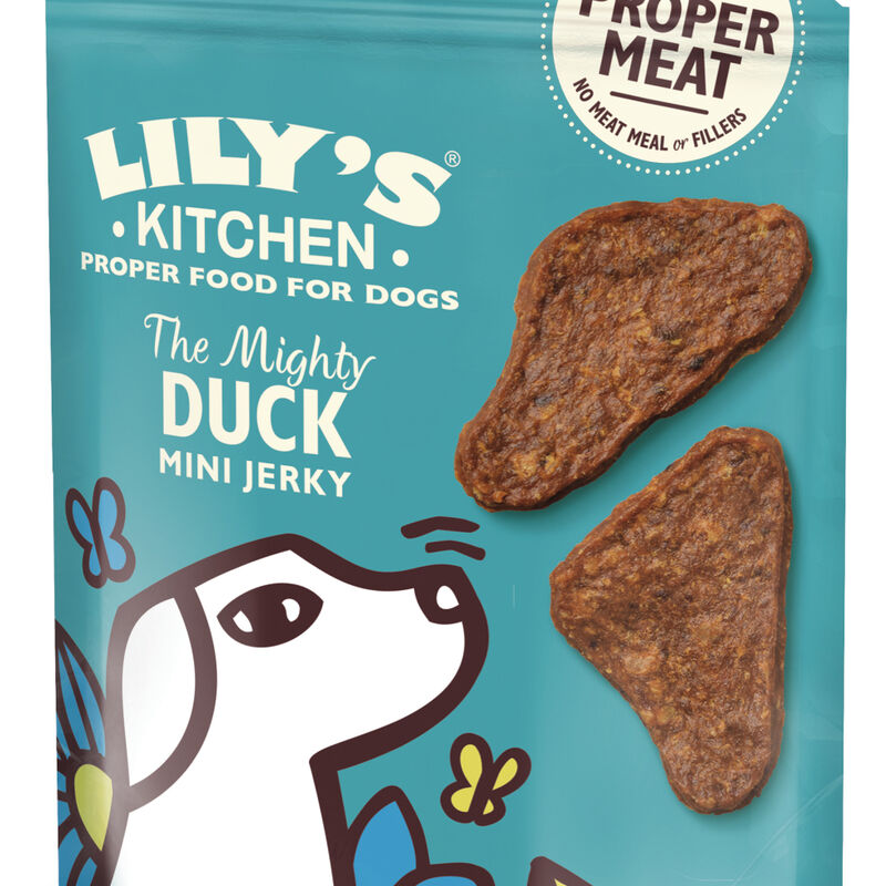 Lily's Kitchen Dog Adult Snack The Mighty Duck Mini Jerky, Striscette di Anatra 70 gr