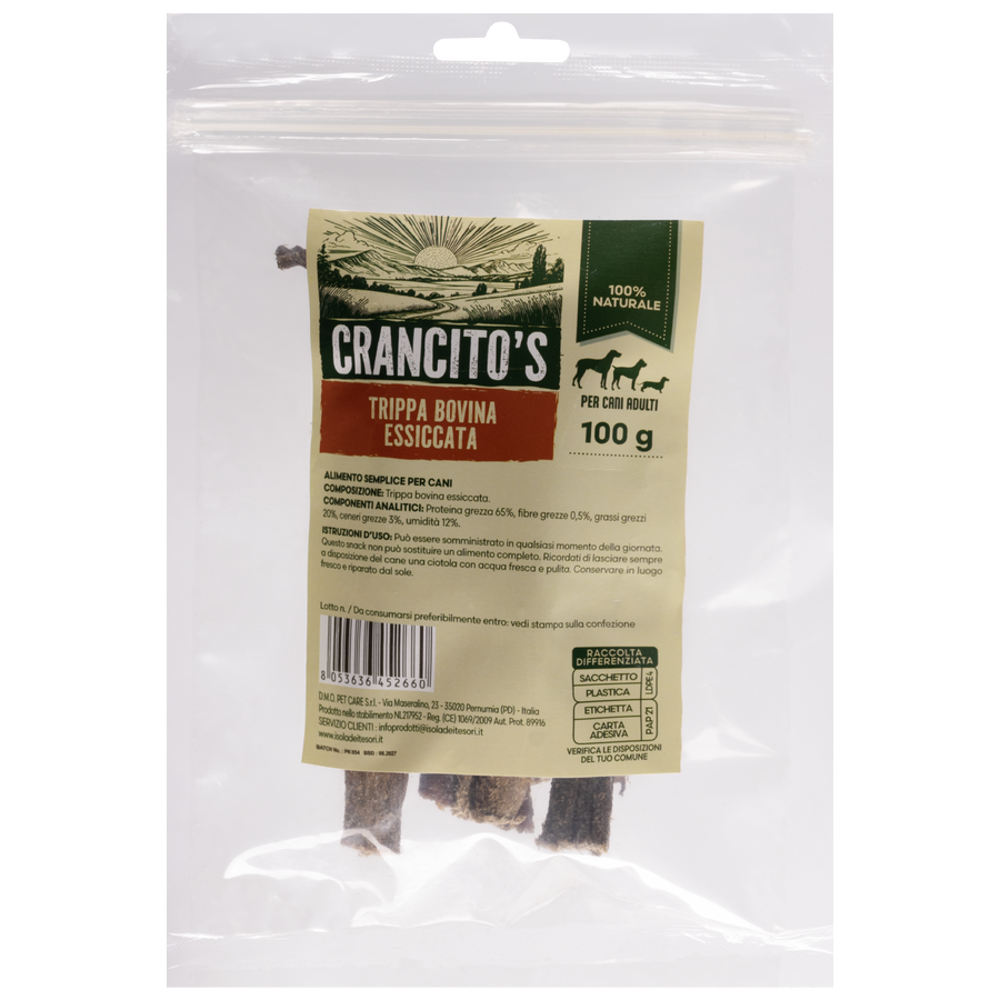 Crancito's Dog Snack Trippa Bovina essiccata 100gr