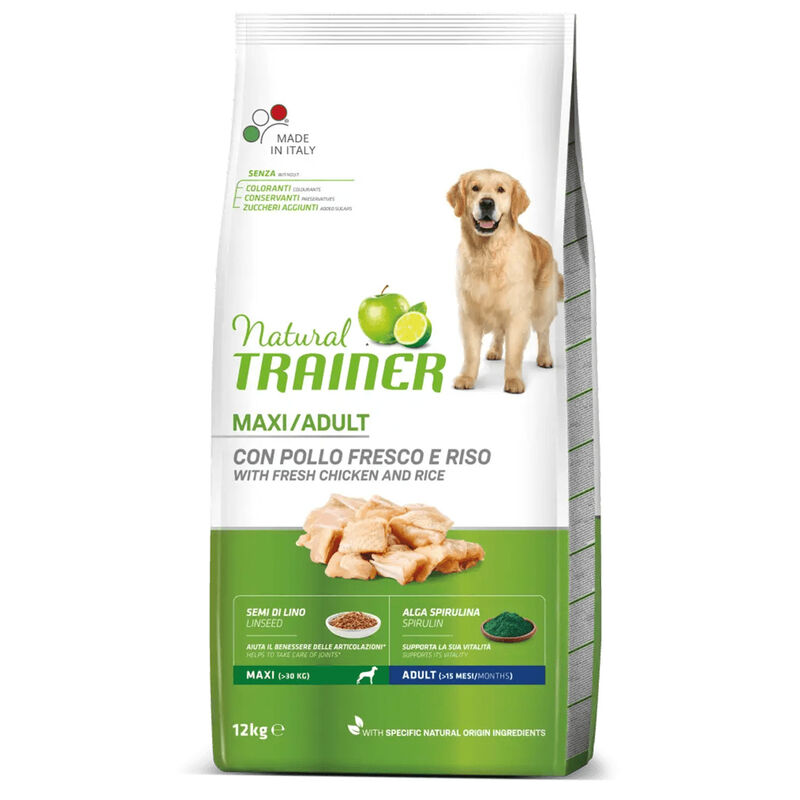 Trainer Natural Dog Maxi Adult Pollo Fresco e Riso 12 kg