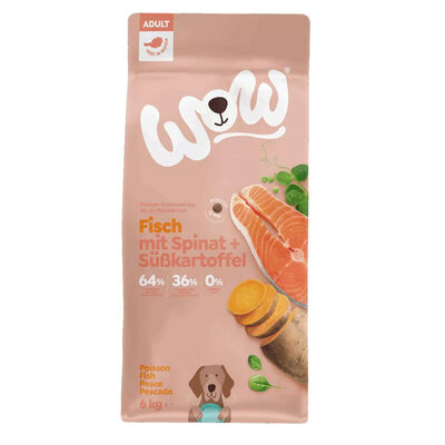 Wow Dog Adult Pesce con spinaci e patate dolci 6kg