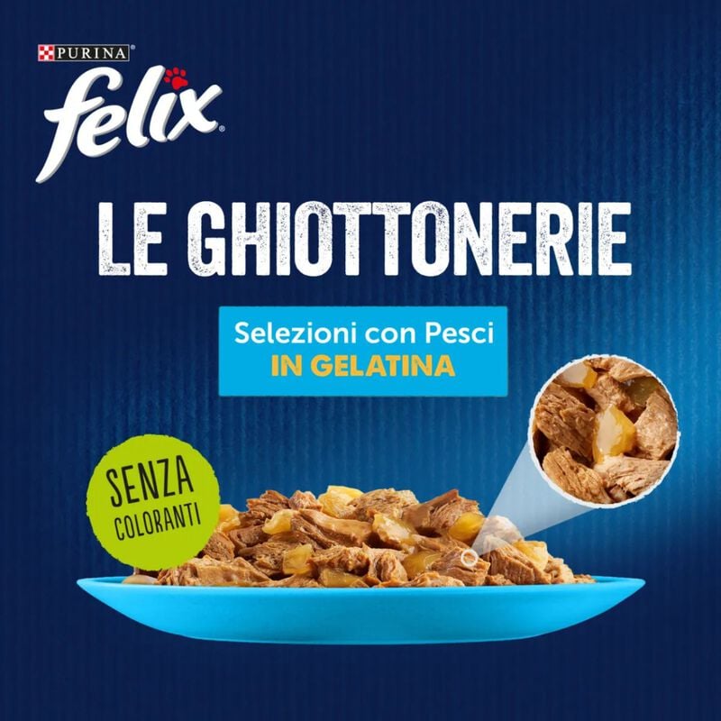 Felix Le Ghiottonerie Cat Selezioni con pesci Salmone con Tonno 72 pz x 85 gr