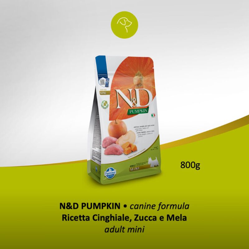 Farmina N&D Pumpkin Dog Adult Mini Cinghiale e Mela 800 gr