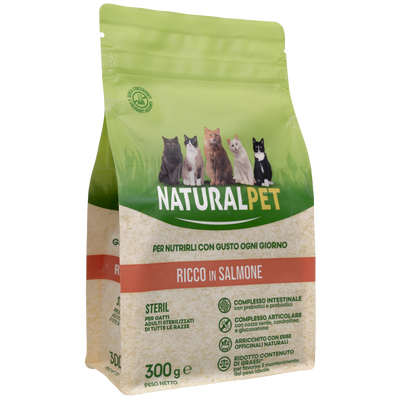 Naturalpet Cat Sterilised ricco in Salmone 300gr