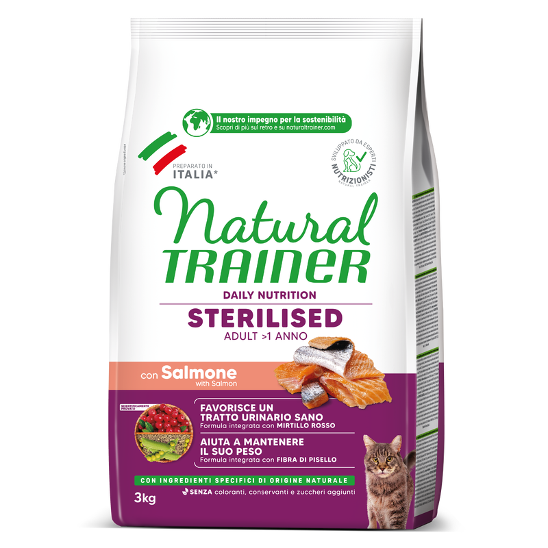 Natural Trainer Cat Adult Sterilised Salmone 3 kg