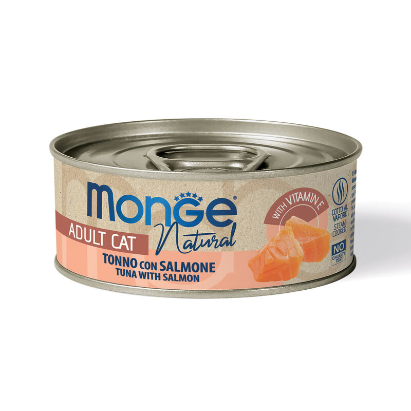 Monge Natural Cat Adult Pezzetti di Tonno a pinne gialle con Salmone 80 gr