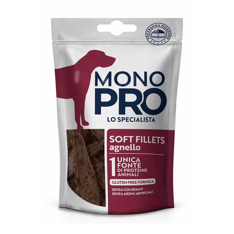 Monopro Dog Adult Snack soft fillets agnello 80gr