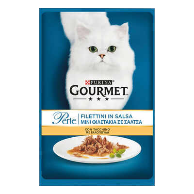 Gourmet Perle Cat Adult Filettini in Salsa con Tacchino 85 gr