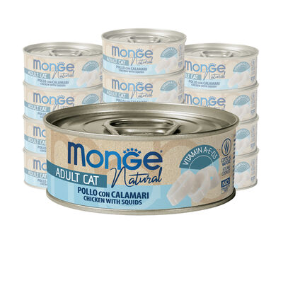Monge Natural Cat Adult Pollo con Calamari 80 gr