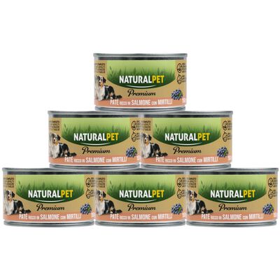 Naturalpet Premium Dog Adult Pat&eacute; ricco in Salmone con mirtilli 150 gr