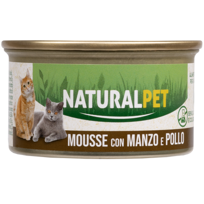 Naturalpet Cat Adult Mousse Manzo e Pollo 85gr