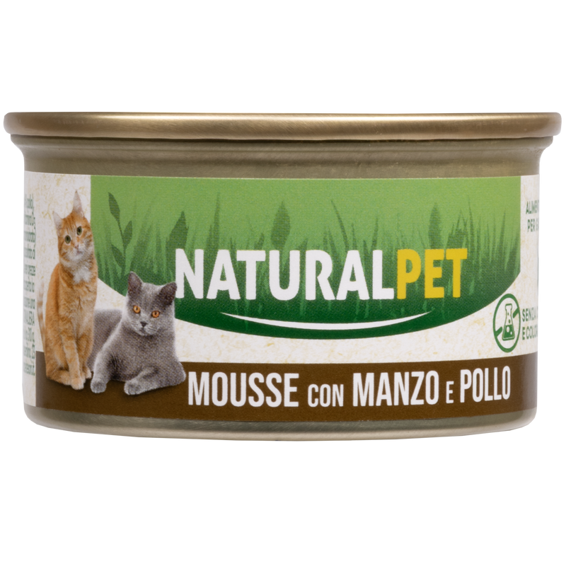 Naturalpet Cat Adult Mousse Manzo e Pollo 85gr