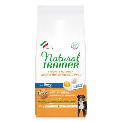 Natural Trainer Dog Adult Medium&Maxi Sensitive Gluten Free con Uovo 12 kg - Scad. Novembre 25