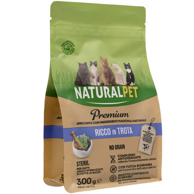 Naturalpet Premium Cat Adult Sterilised ricco in Trota 300g - Scad. Novembre 25