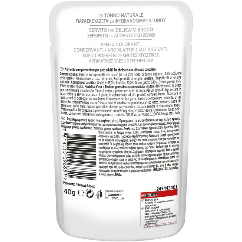 Gourmet Nature's Creation Soup Cat Adult Tonno&Acciughe 40 gr