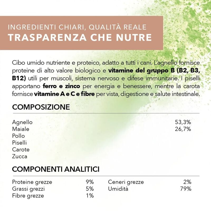 Tasty Pet Polpette in Salsa per cani con Agnello, Carote e Piselli 150 gr