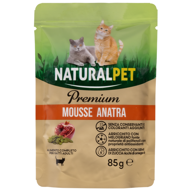 Naturalpet Premium Cat Adult Mousse Anatra 85gr
