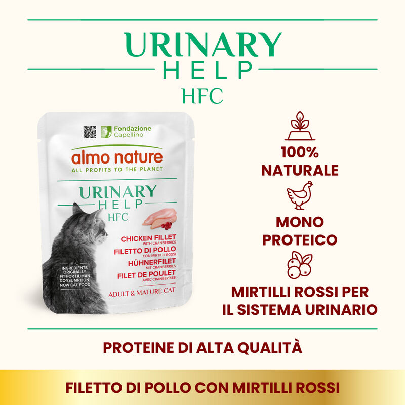 Almo HFC Urinary Help Filetto di Pollo con Mirtilli 50 g