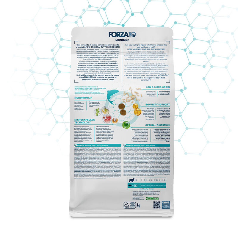 Forza10 MonoDiet Dog Medium al Pesce 1,5 kg