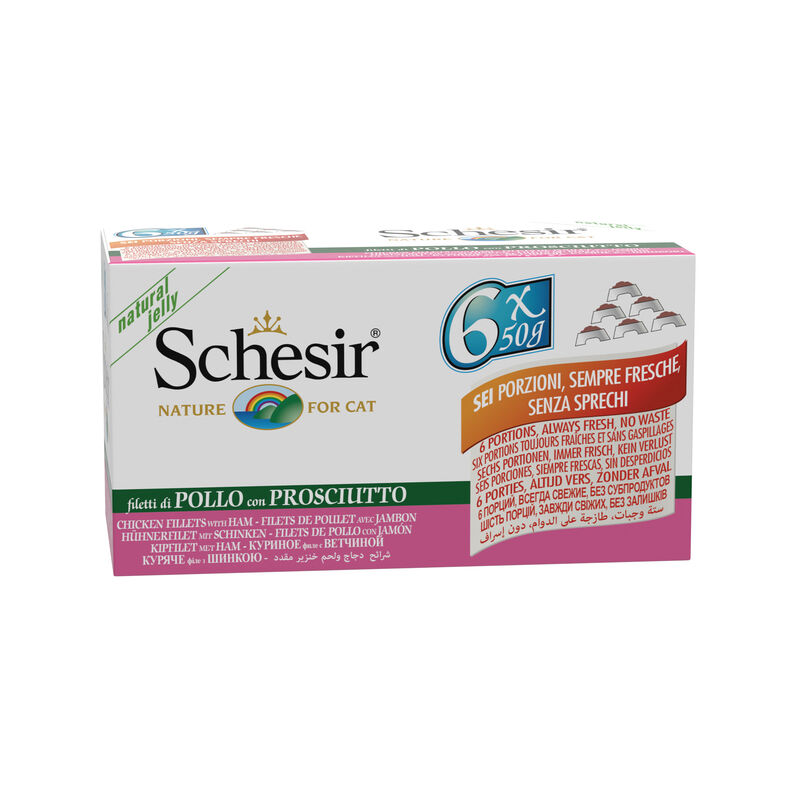 Schesir Cat Filetti di Pollo con Prosciutto 6x50 gr