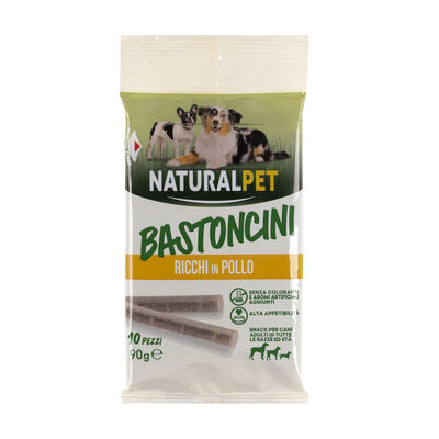 Naturalpet Snack Bastoncini ricchi in Pollo 10pz 90gr