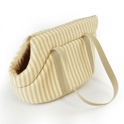 L'Isola dei Tesori Borsa Venere a righe Beige 40x25x21 cm