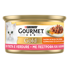 Gourmet Gold Cat Adult Dadini in Salsa con Verdure, con Trota e Verdure 85 gr