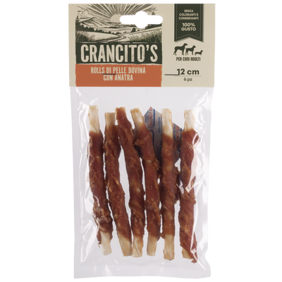 Crancito's Rolls di pelle bovina con anatra 6pz 12cm