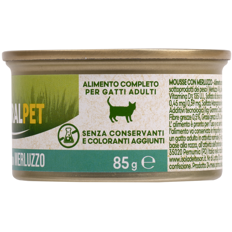 Naturalpet Cat Adult Mousse con Merluzzo 85 gr