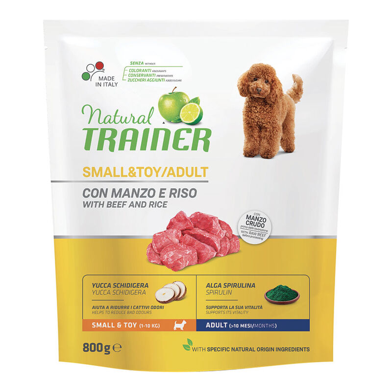 Natural Trainer Dog Adult Small & Toy con Manzo e Riso 800 gr