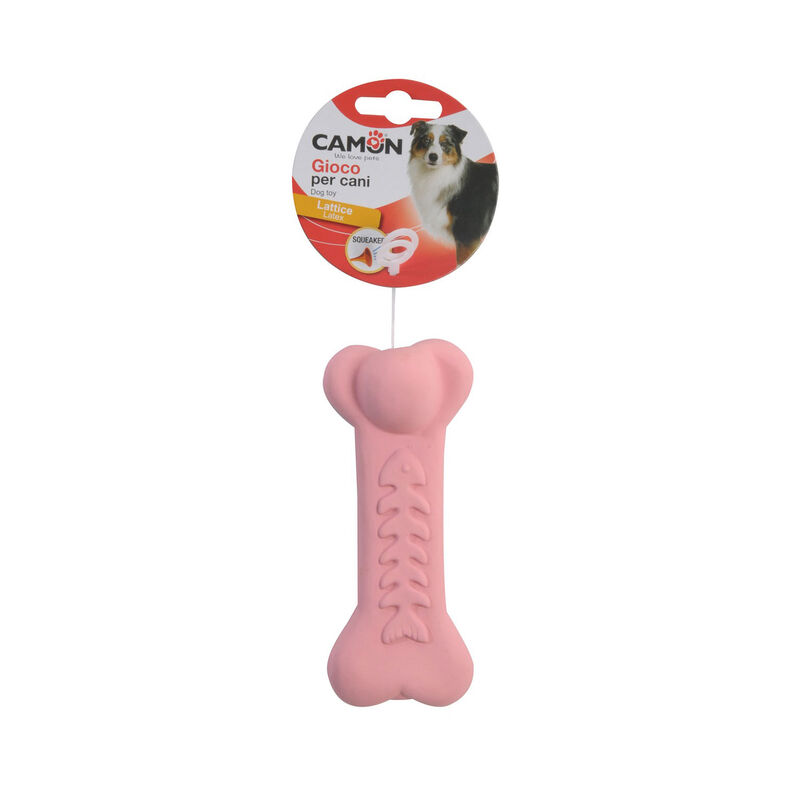 Camon Gioco per Cani Osso Rosa con squeaker