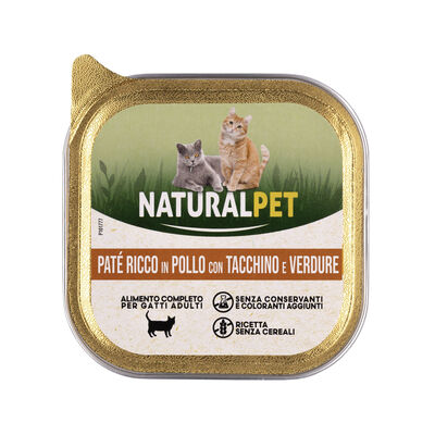 Naturalpet Cat Adult Paté con Pollo Tacchino e Verdure 100 gr