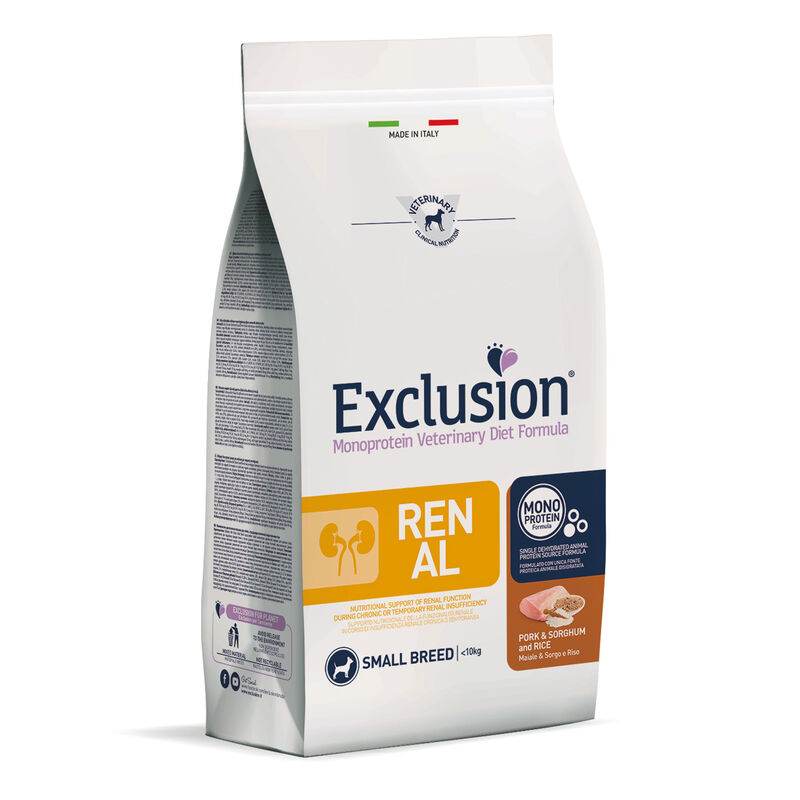 Exclusion Monoprotein Veterinary Diet Dog Adult Small Renal Pork Sorghum Rice 2 Kg
