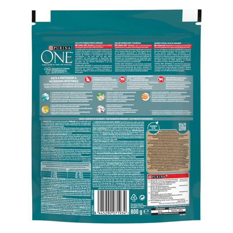 Purina One Bifensis Cat Sterilised Salmone e Frumento 800 gr