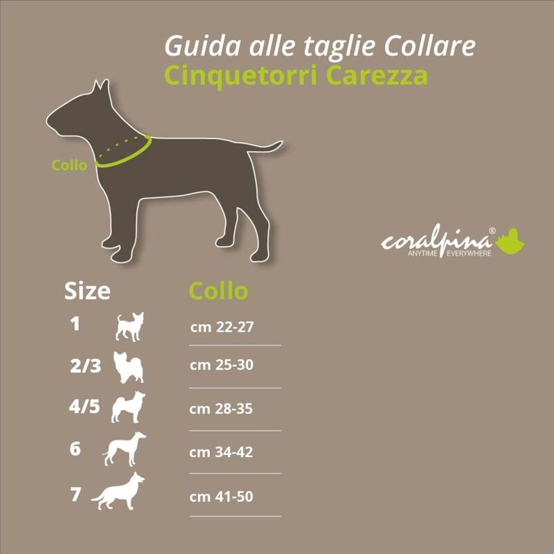 Coralpina Cinquetorri Carezza Collare per cani Tg 4-5 Rosso