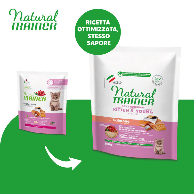 Natural Trainer Cat Kitten con Salmone 300 gr