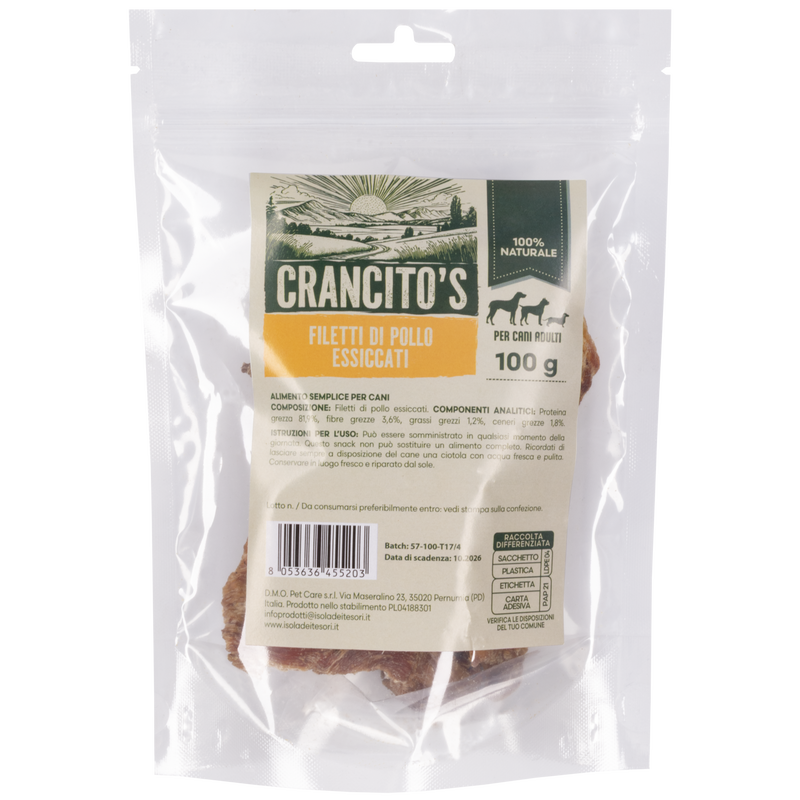 Crancito's Dog Adult Filetti di pollo essiccati 100gr