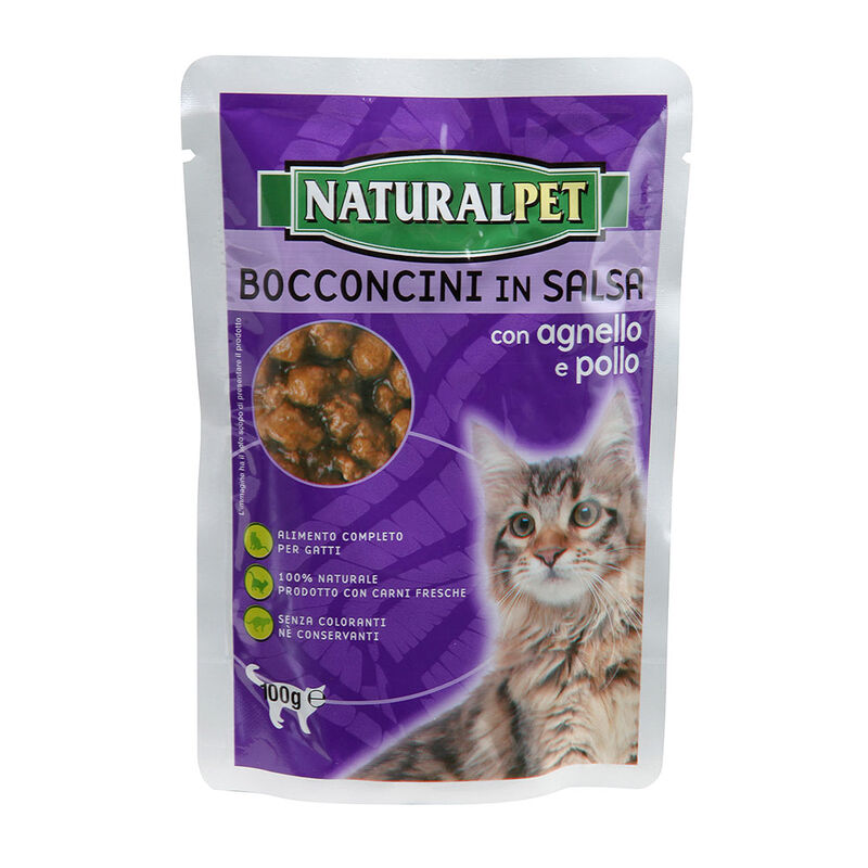Naturalpet Cat Adult Bocconcini Agnello e Pollo 100gr