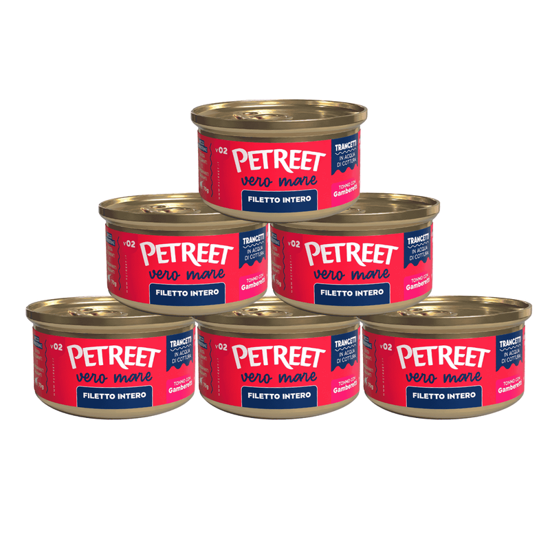 Petreet Vero Mare Trancetti per gatti Tonno e Gamberetti 70 gr