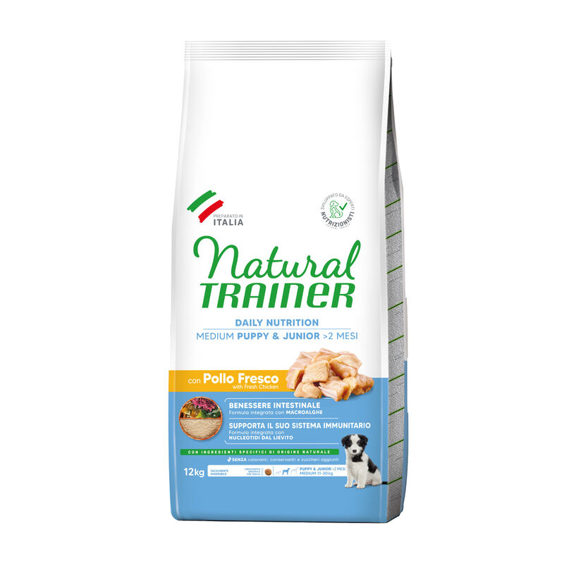 Natural Trainer Dog Medium Puppy & Junior Pollo Fresco 12 kg