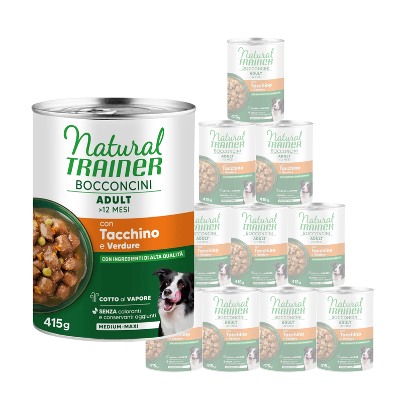 Natural Trainer Dog Mediumx&Maxi Adult bocconcini con tacchino 415gr